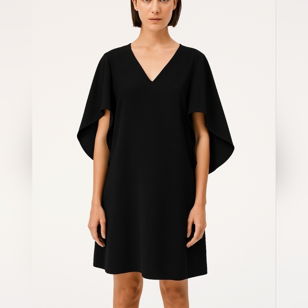 Anna Cate Nwot Meredith V-neck Mini Shift Popover Dress In Black Small